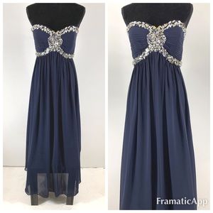Cachet Blue Strapless Dress size 12